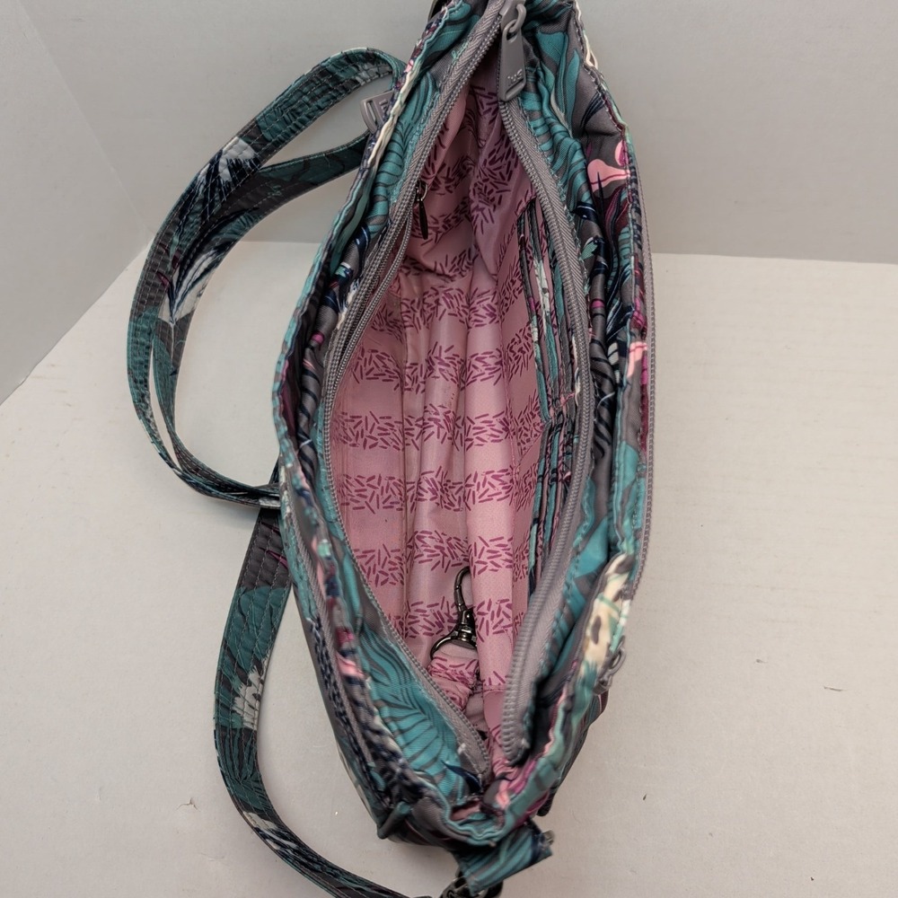 Lug Mambo Crossbody Bag Tropical Leaf Teal Grey - Picture 8 of 16